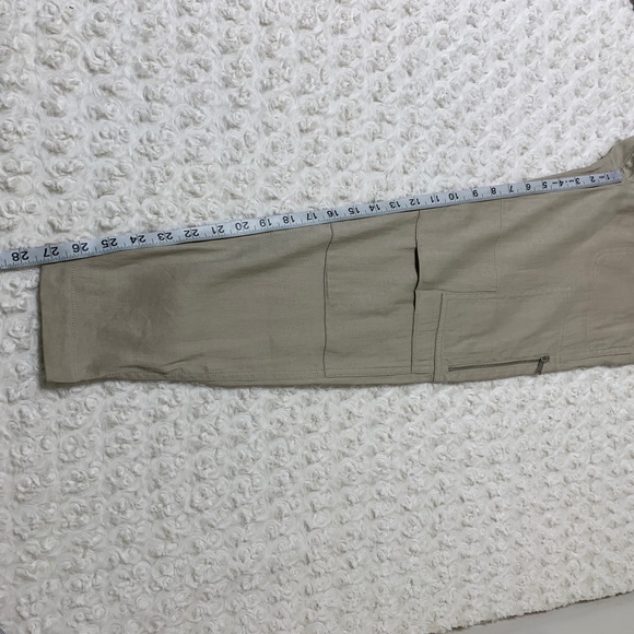 Vince Women's Linen Blend Cargo Jogger Trouser Pants Khaki Sz 4 - Picture 11 of 13